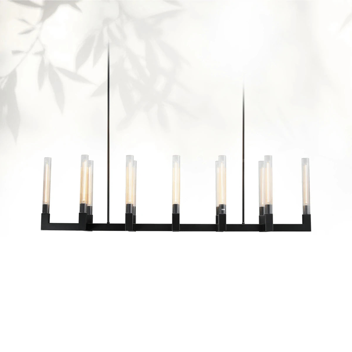 Cannel Glass Linear Chandelier 55"67"