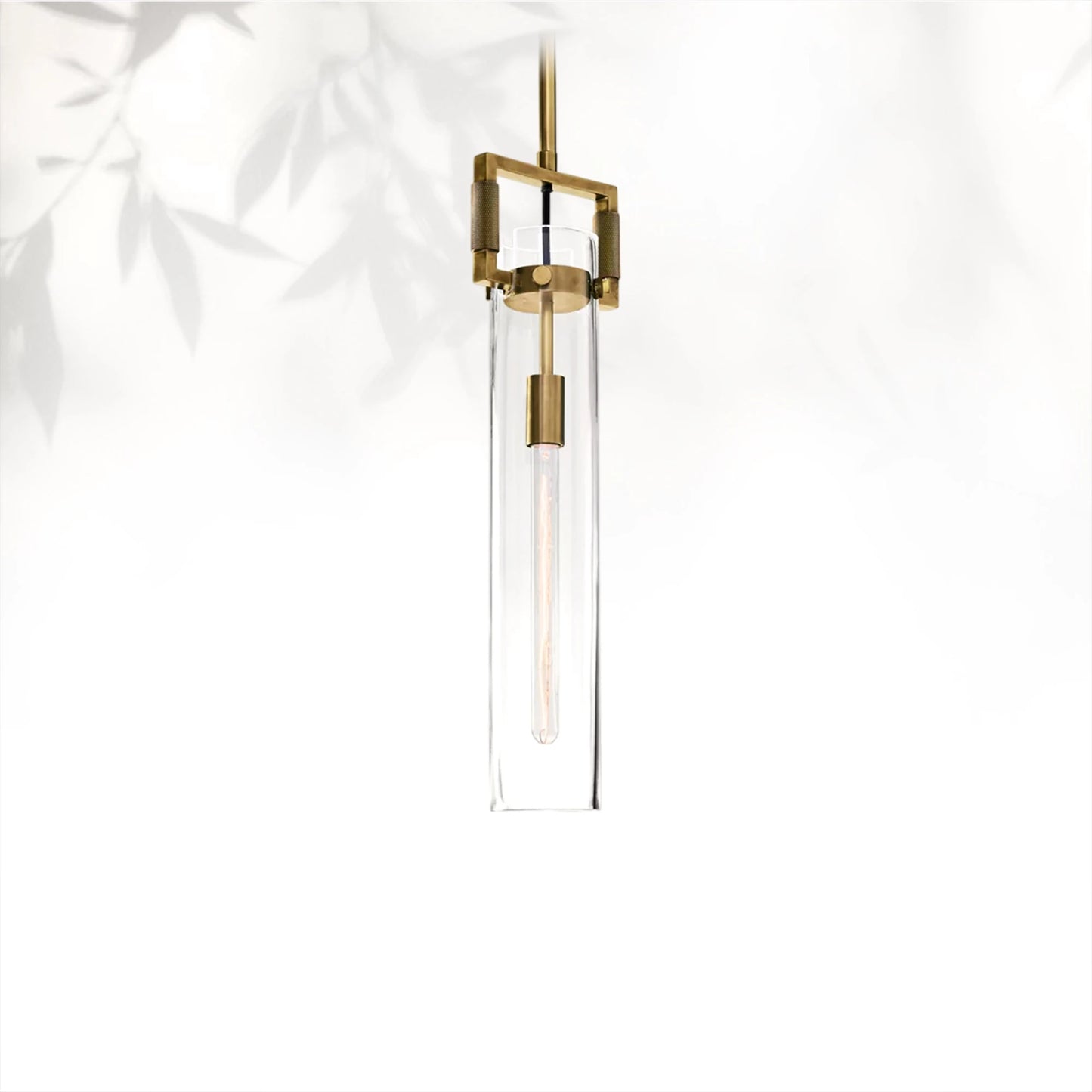 Machine Glass Cylinder Pendant 12" 22"