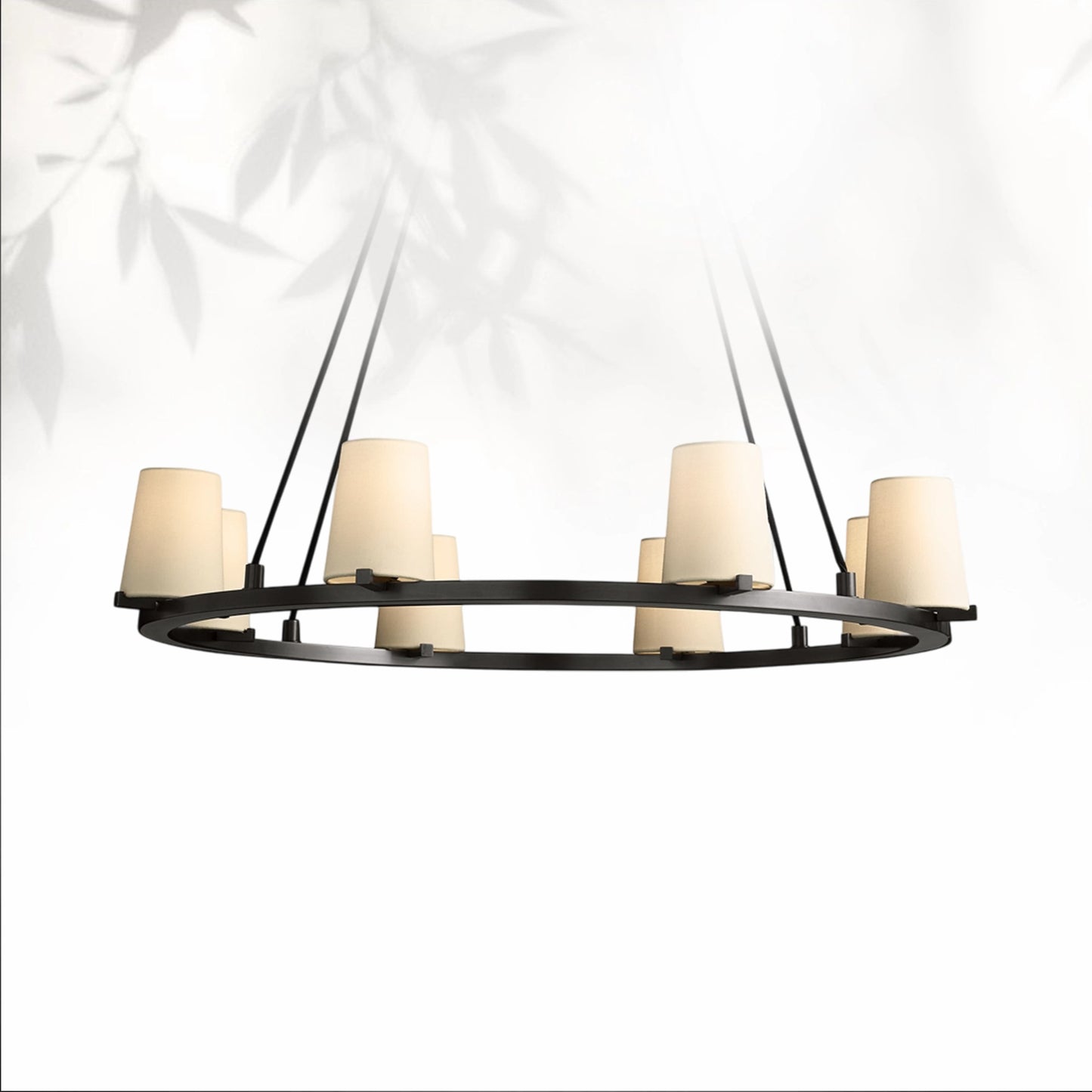 Paricia Fabric Shade Round Chandelier 36" 48" 60″