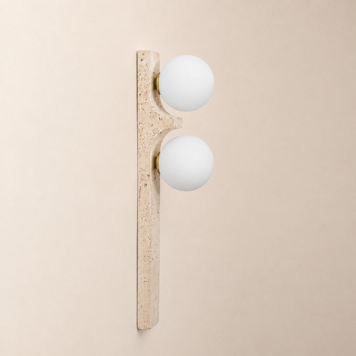 Asymmetrical Travertine Wall Lamp, 2.3-Inch x H 19.7-Inch, Yellow Travertine for Living Room & Dining Room