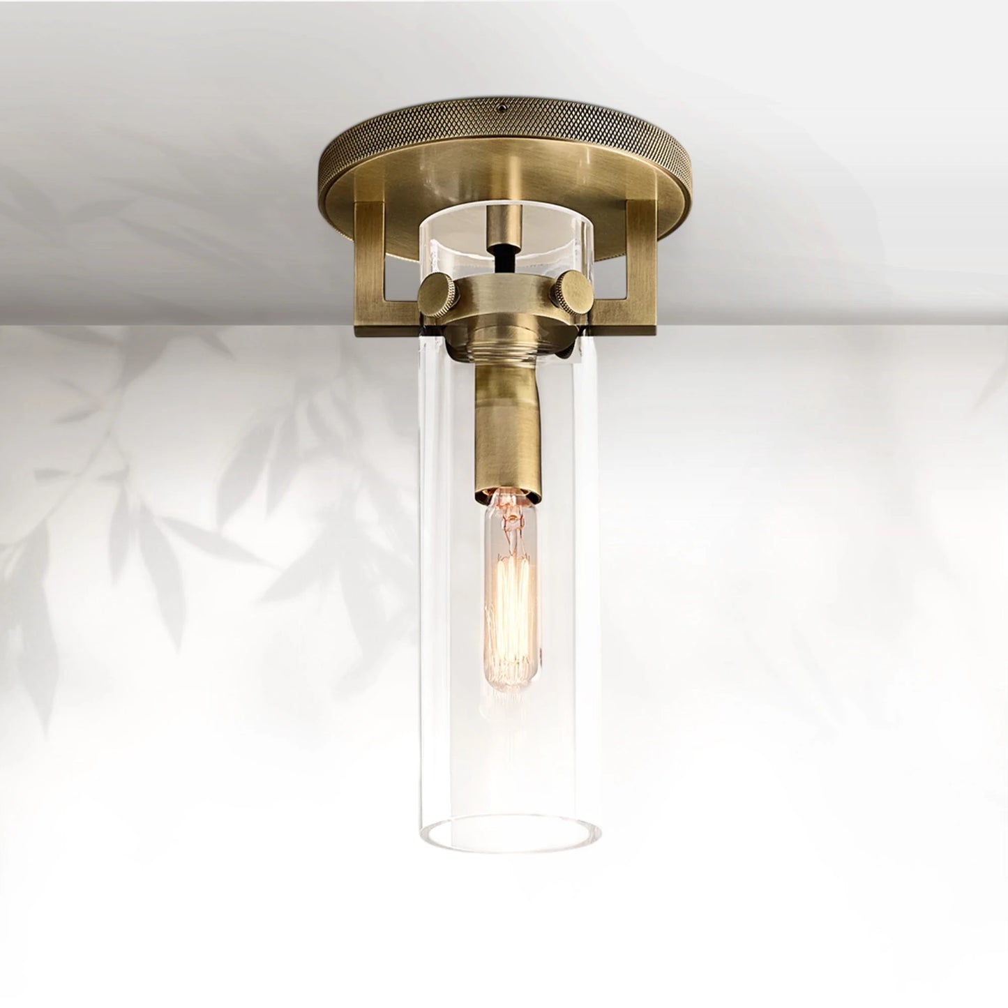 Machine Glass Cylinder Flushmount