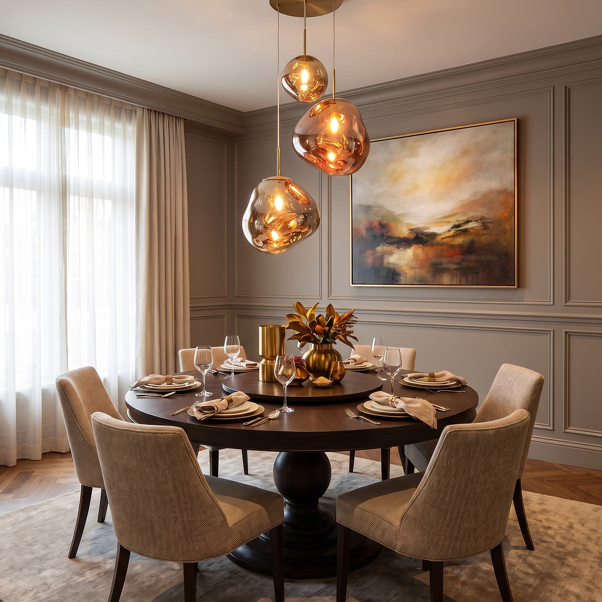 Modern Lava Pendant Light, 7-18.9-Inch, Gold for Dining Room & Living Room