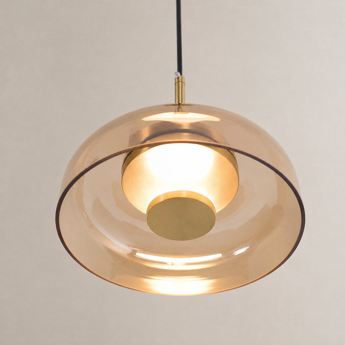 Tricolordeer Nordic Modern Round Brass Glass Pendant Light