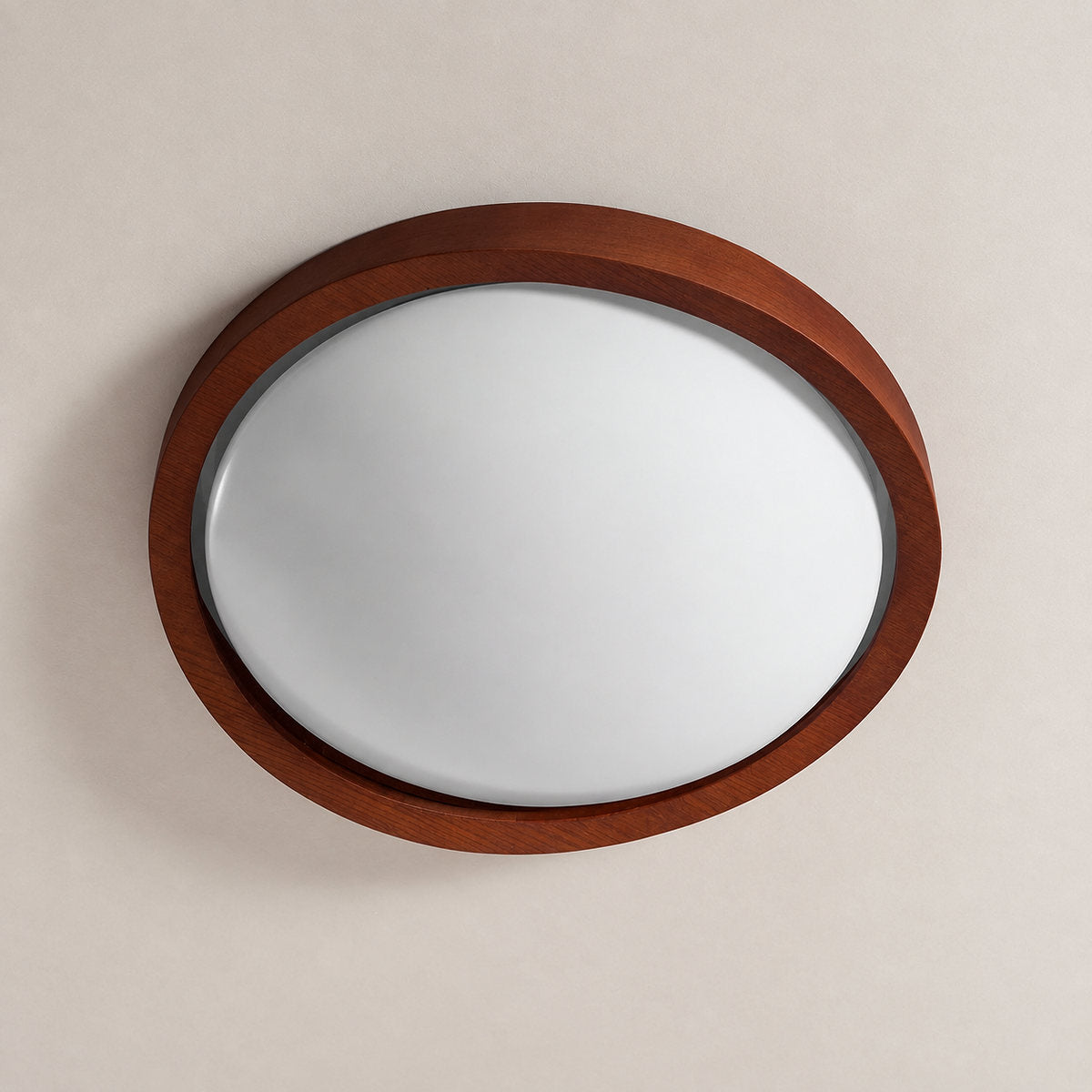 Walnut Curved Edge Ceiling Light, 17.7-Inch x H 2.8-Inch, Model A: Walnut Wood Grain Hydrographics, Warm Light for Living Room & Bedroom