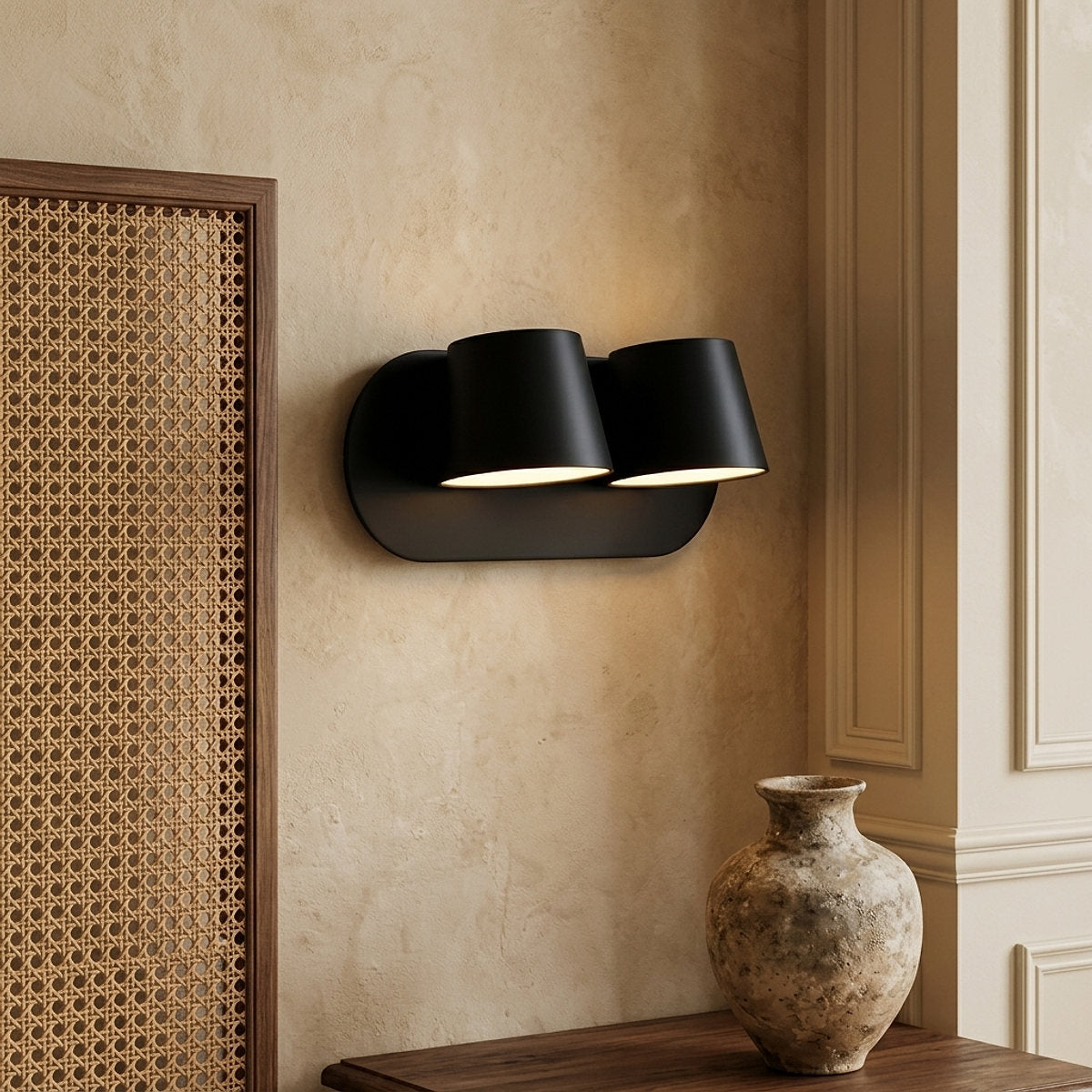 Angle Adjustable Plug-in Wall Lamp, 4.7~15-Inch x H 4.7~3.9-Inch, Black, Warm Light & US Plug for Bedroom & Living Room