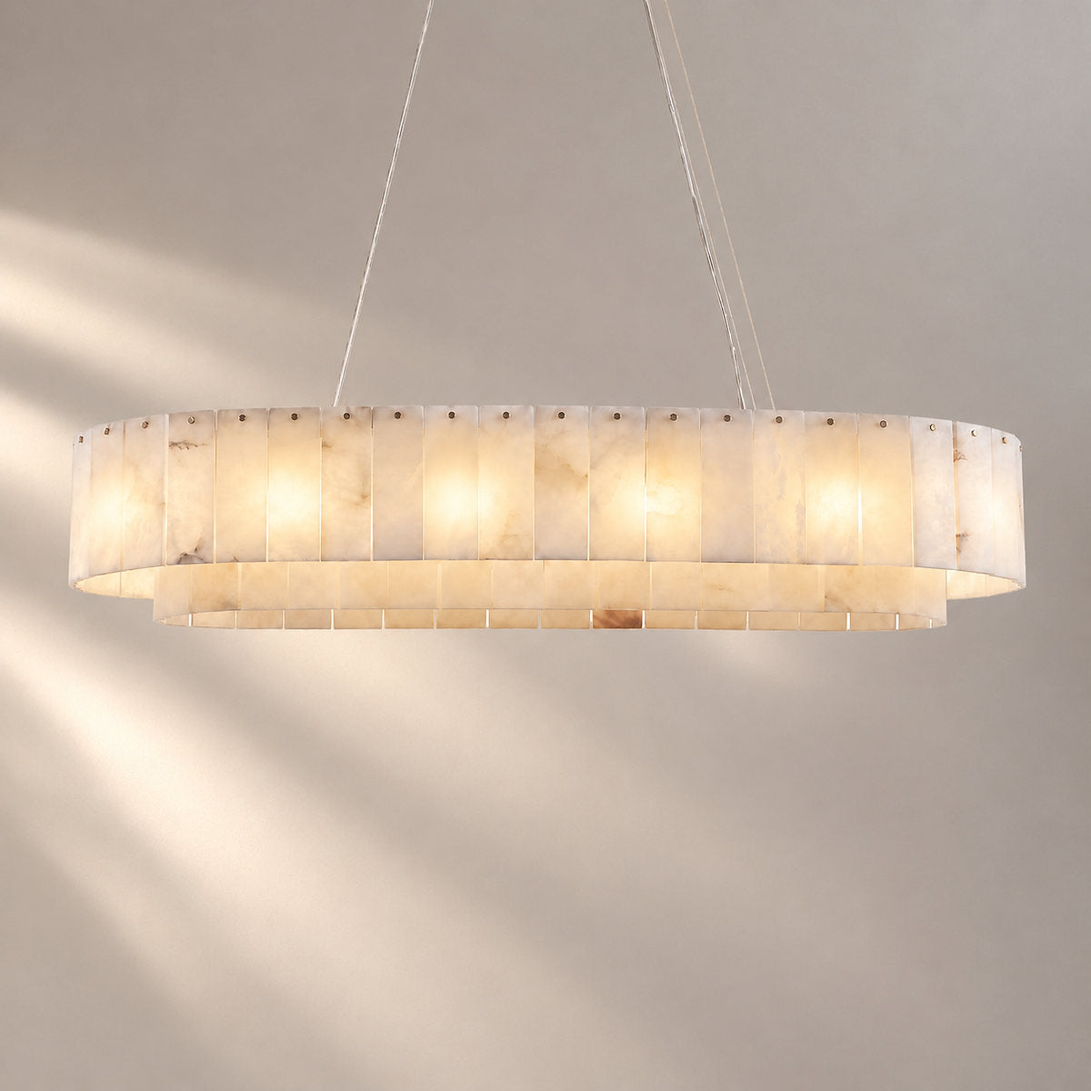 Tricolordeer Natural Alabaster Linear Chandelier