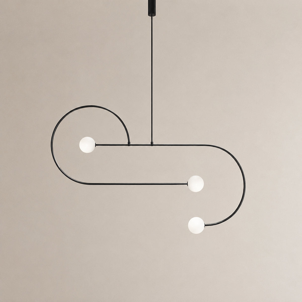 Tricolordeer Curved Metal Arc Sphere Chandelier