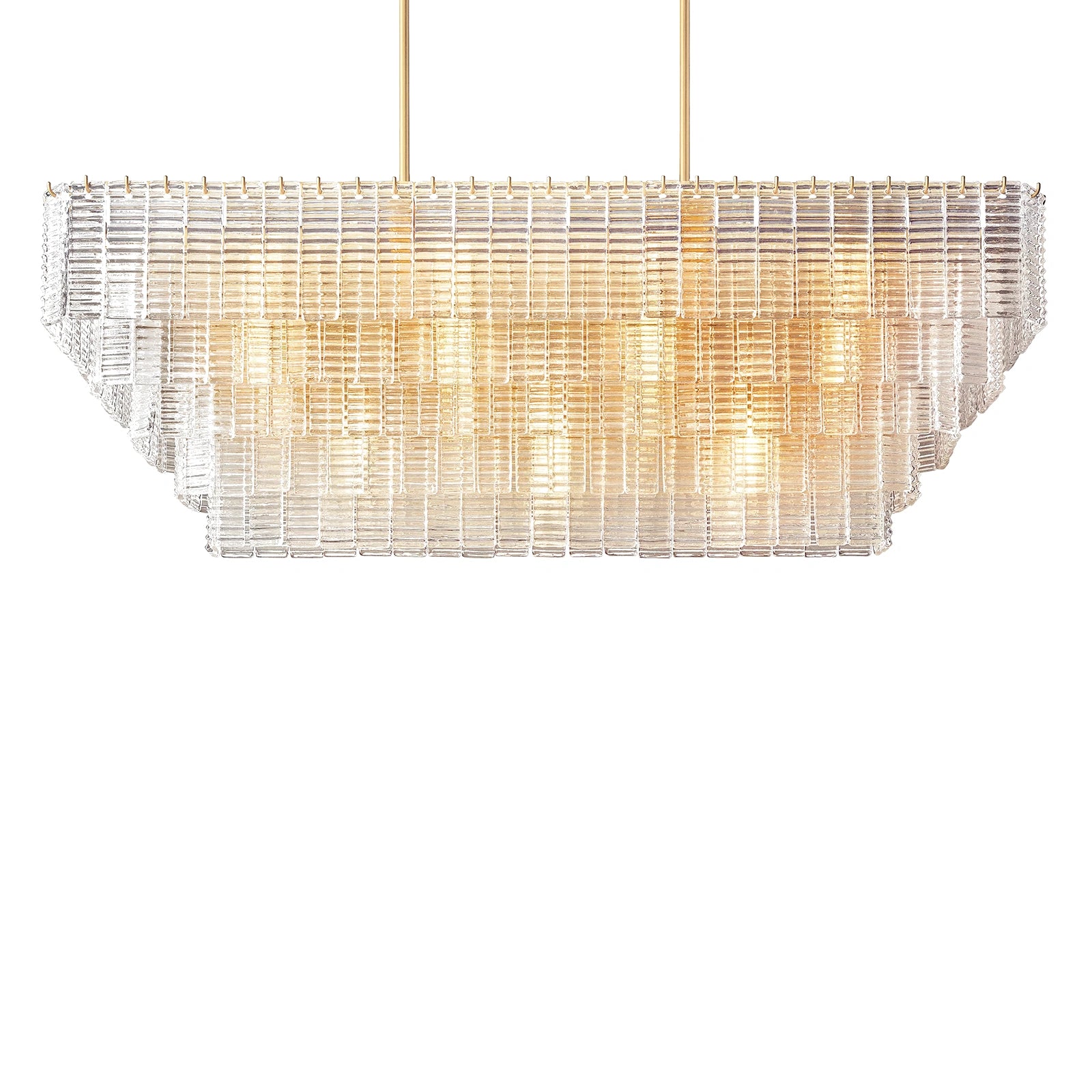 Mirene Glass Rectangular Chandelier 59"