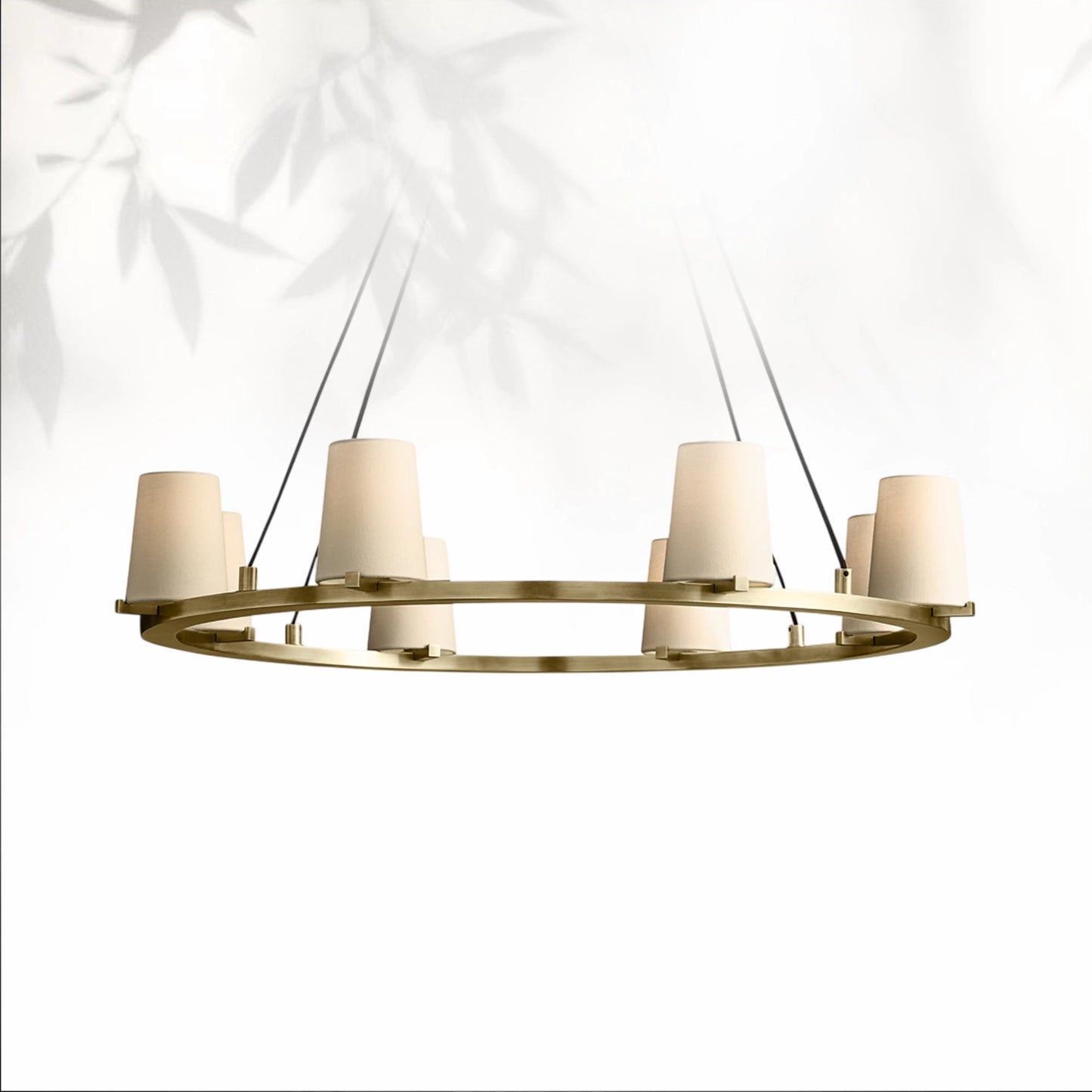 Paricia Fabric Shade Round Chandelier 36" 48" 60″