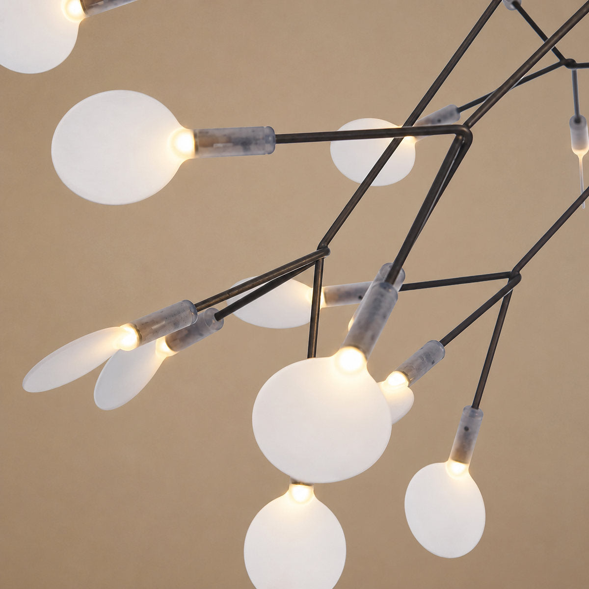 Firefly-Glow Black LED Branch Chandelier