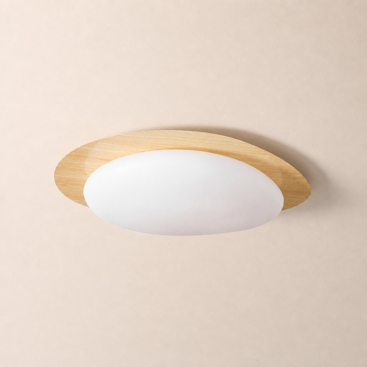 Pebble Metal Ceiling Light, 11.8~22.8-Inch x H 3.1-Inch, Artistic Walnut Grain Effect, Triac Warm Dimming for Living Room