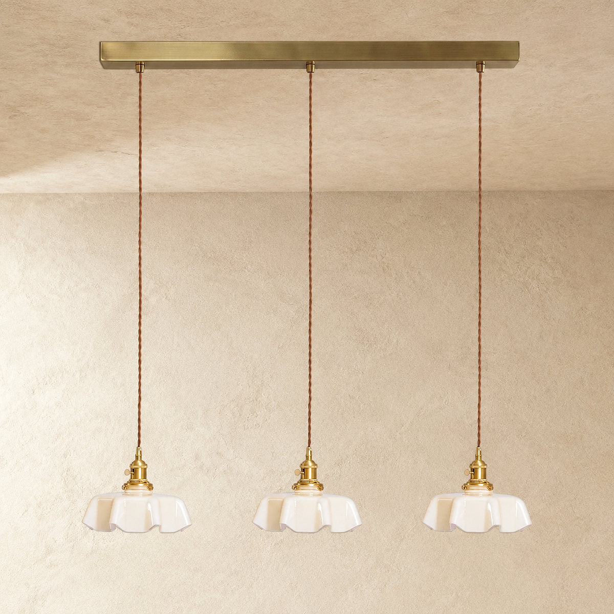 Pleated Glass Pendant Light Collection