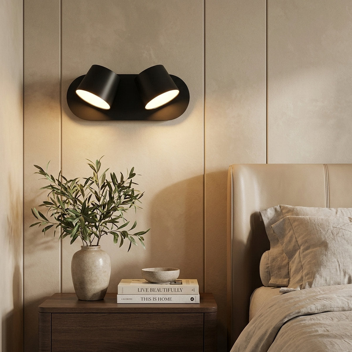 Angle Adjustable Reading Wall Lamp, 4.7~15-Inch x H 4.7-Inch, White, Warm Light for Bedroom & Living Room