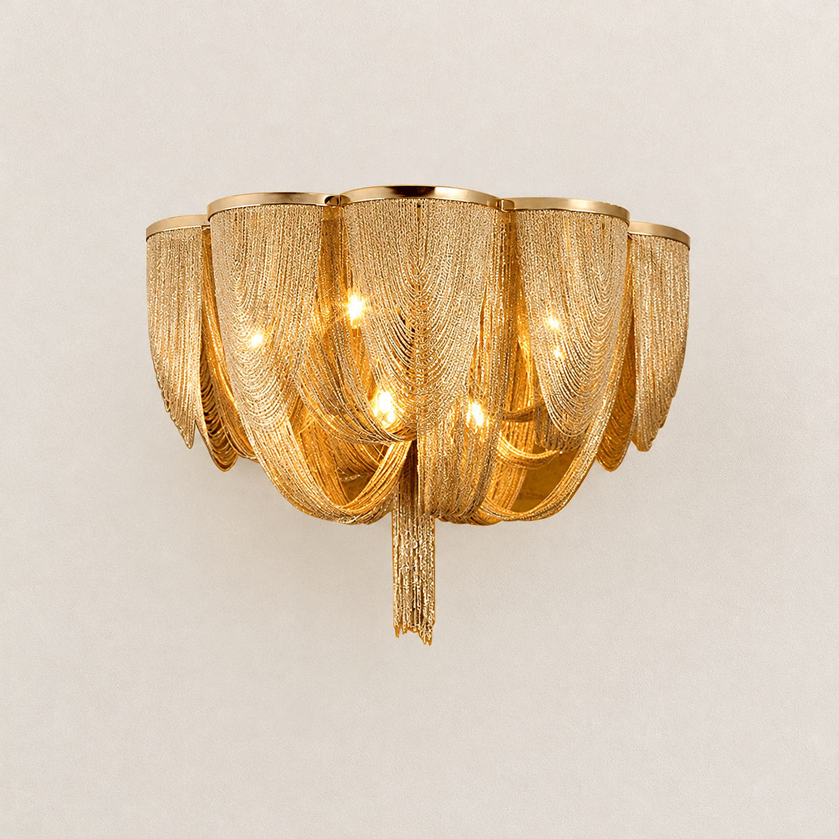 Tricolordeer Cascading Aluminum Semi-Flush Ceiling Lamp