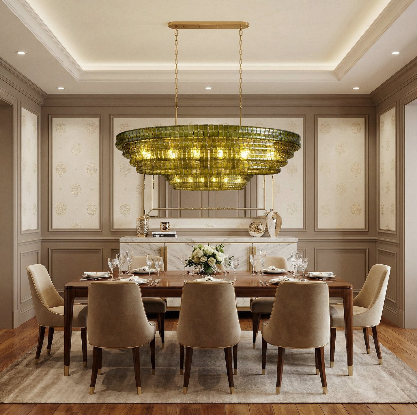 Ghiaccio Oval Chandelier