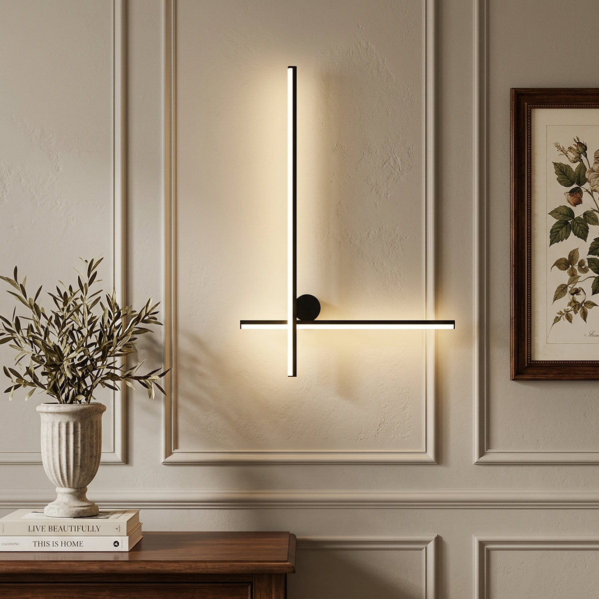Coordinates Wall Lamp, L 31.5-Inch x H 3.5-Inch, Black, Warm Light for Living Room