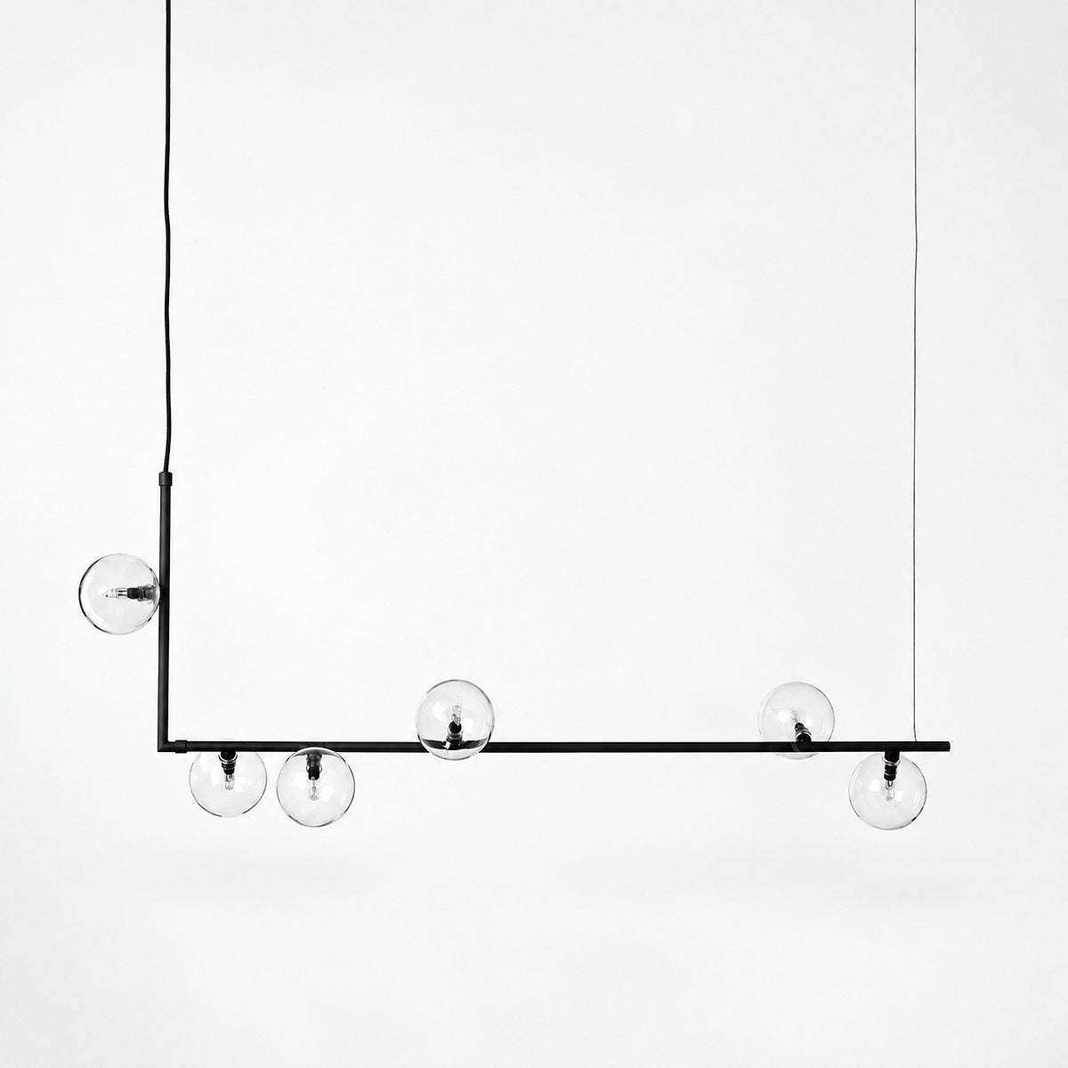 Geometric Linear Glass Sphere Chandelier