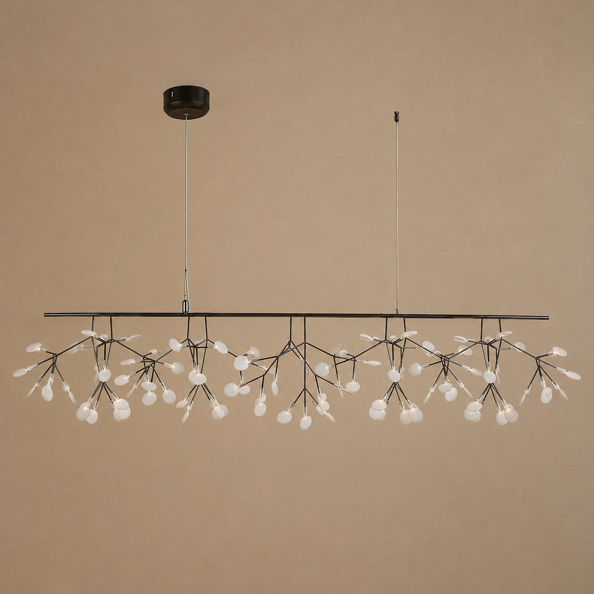Firefly-Glow Black LED Branch Chandelier
