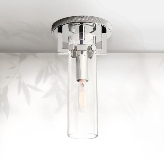 Machine Glass Cylinder Flushmount