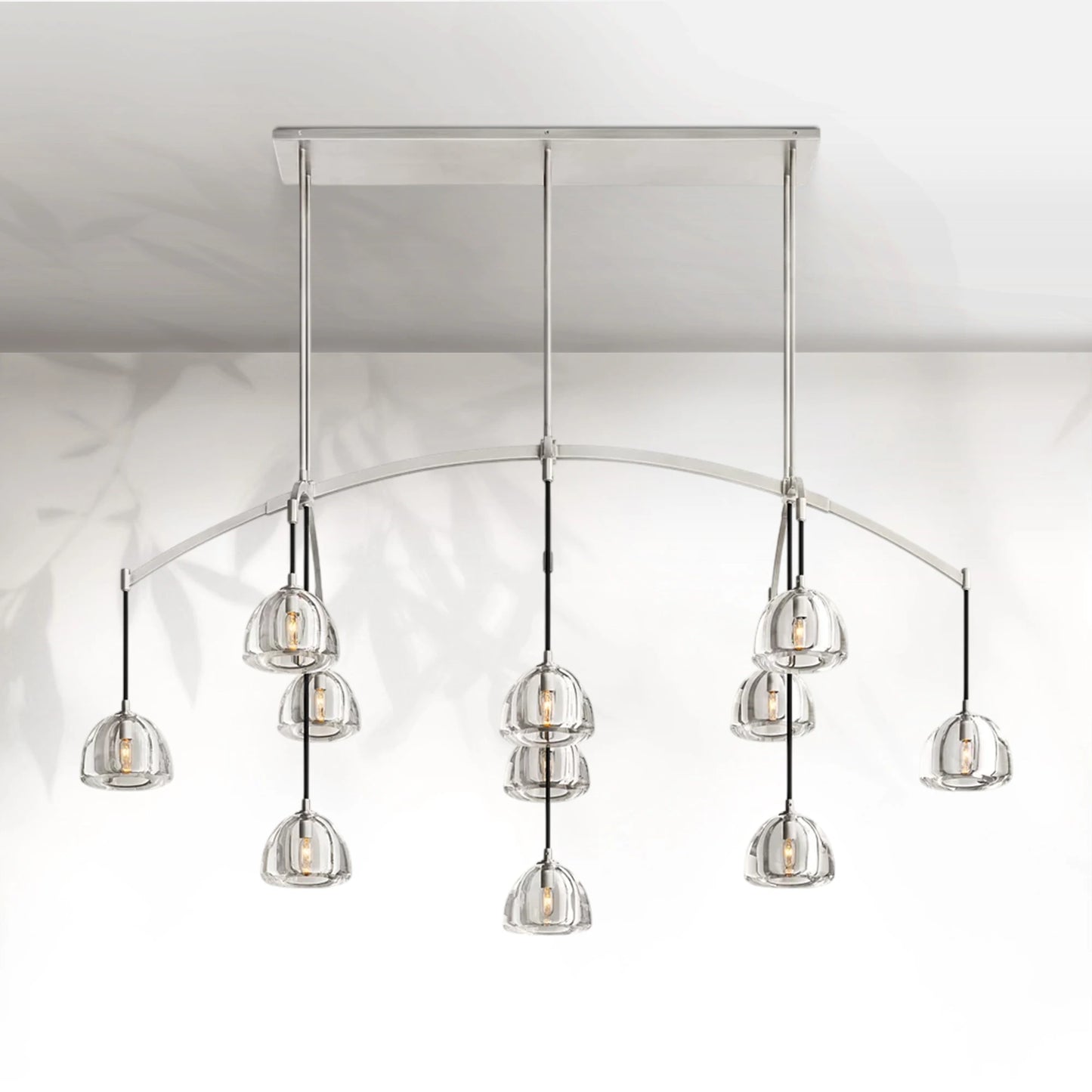 Hemispheae Modern Glass Linear Chandelier