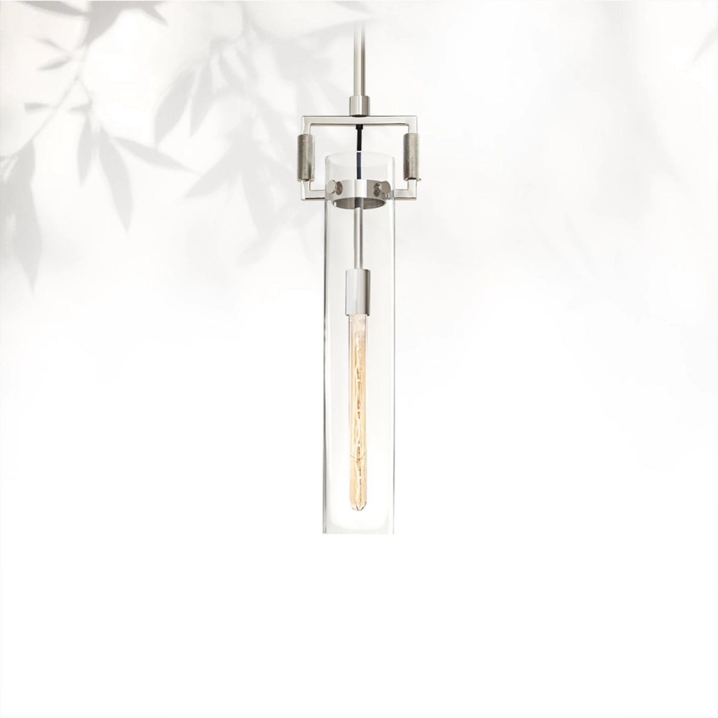 Machine Glass Cylinder Pendant 12" 22"