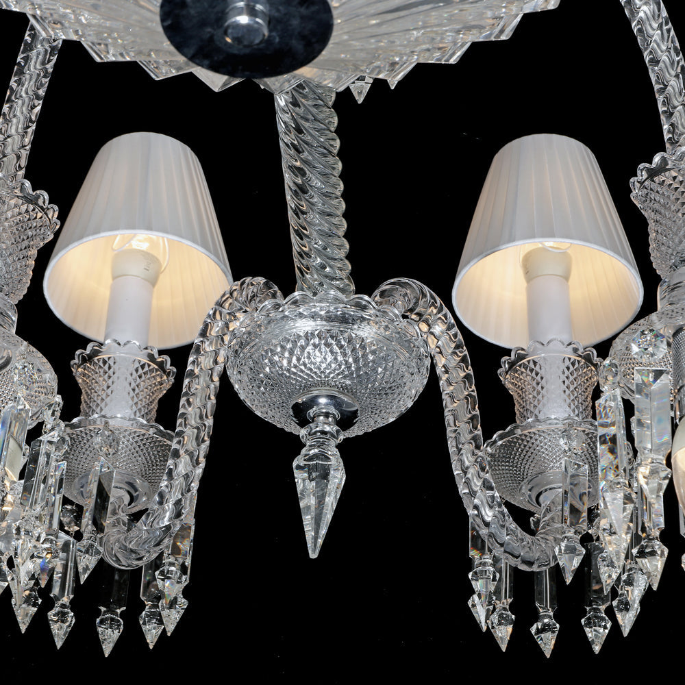 24 Lights Crystal Chandelier with Lampshades