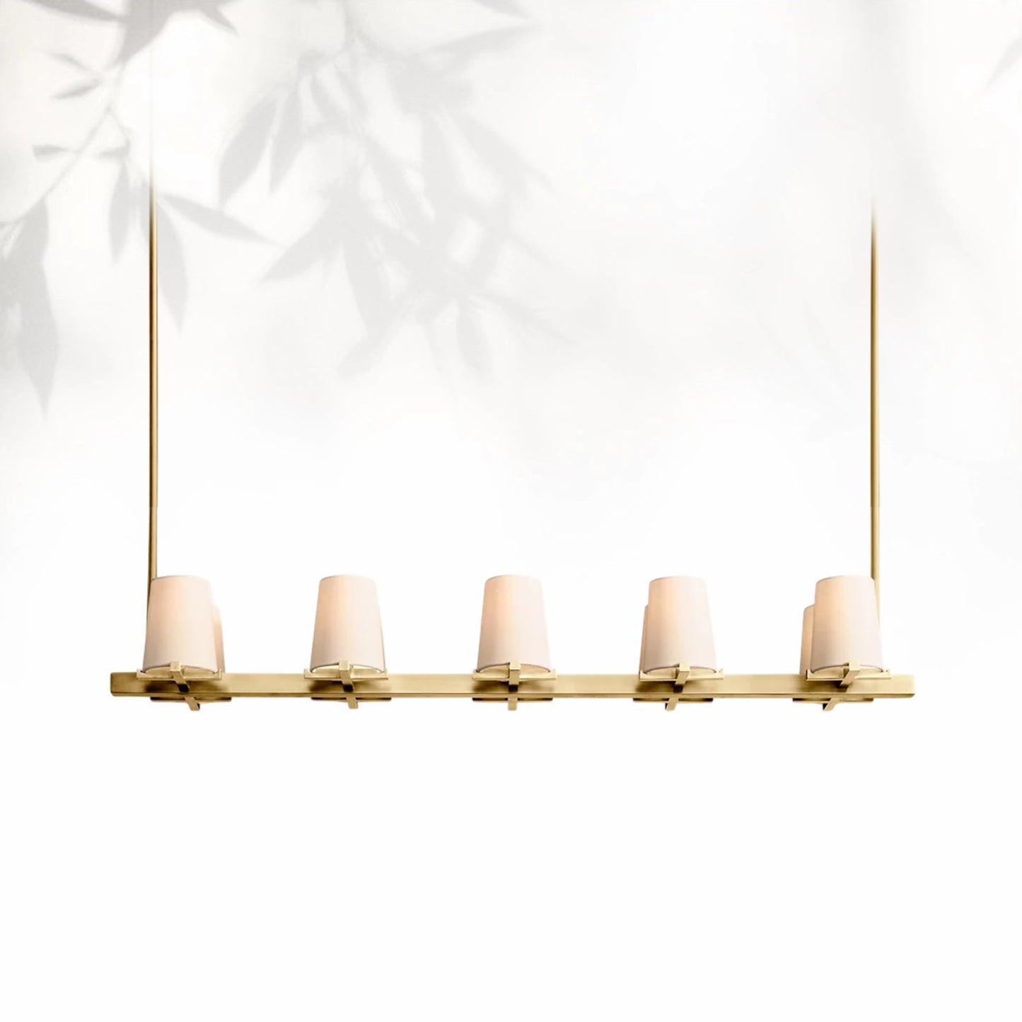 Paricia Fabric Shade Linear Chandelier 49" 60”