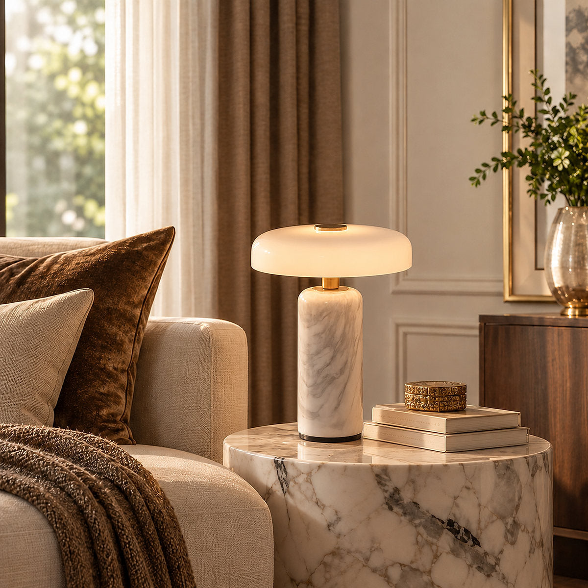 Tricolordeer Sculptural Marble LED Accent Lamp