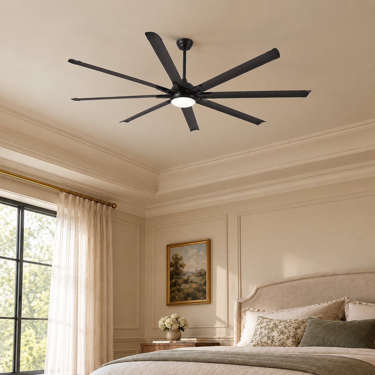 Tricolordeer Contemporary Metal Eight-Blade LED Disc Ceiling Fan