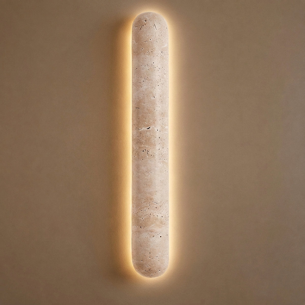 Liora Travertine Wall Lamp, 3.1-Inch x H 13.8~35.4-Inch, Yellow Travertine, Warm Light for Living Room & Dining Room