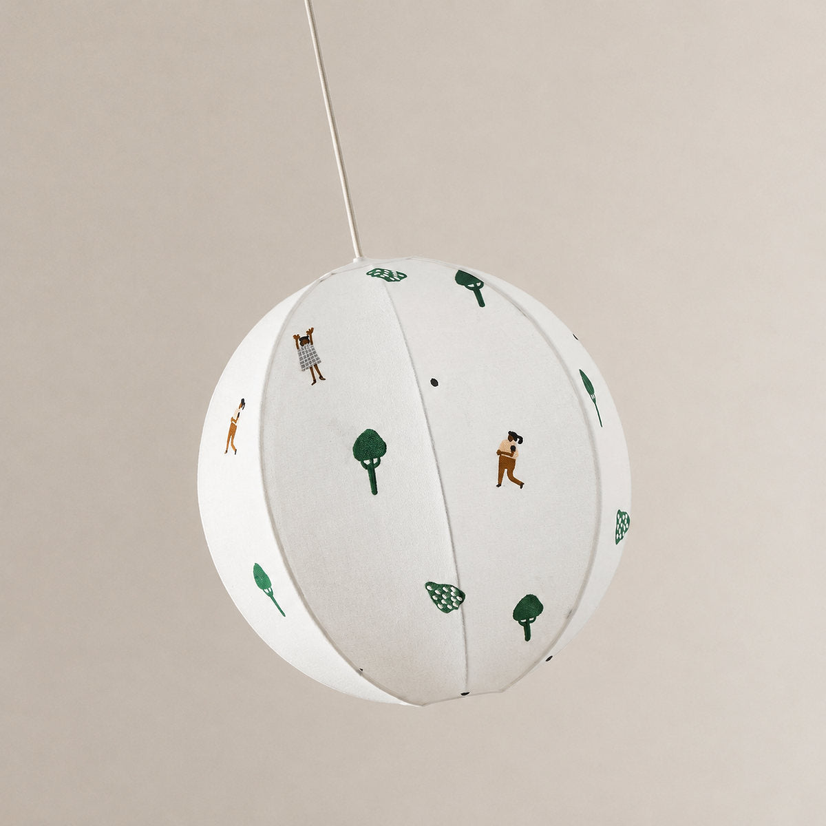 Playful Stitched Fabric Ceiling Pendant Light