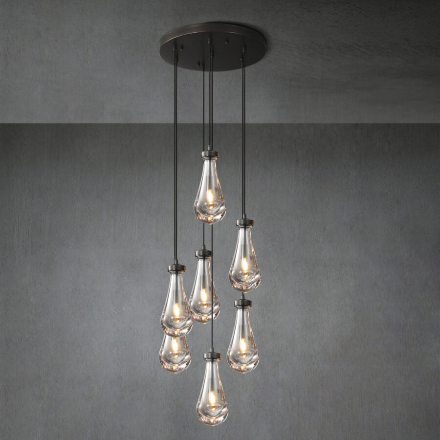 Soltaire Raindrop Round Chandelier 18"