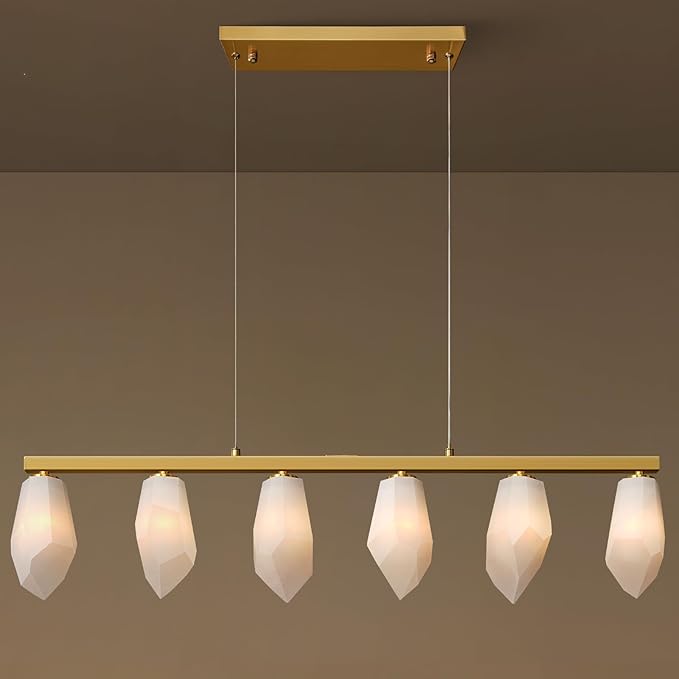 6-Light Linear Alabaster Chandelier