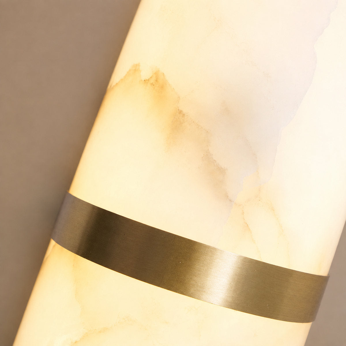 Alabaster Pill Wall Lamp, 3.9~4.7-Inch x H 15.7-Inch, Brass, Warm Light for Living Room & Dining Room