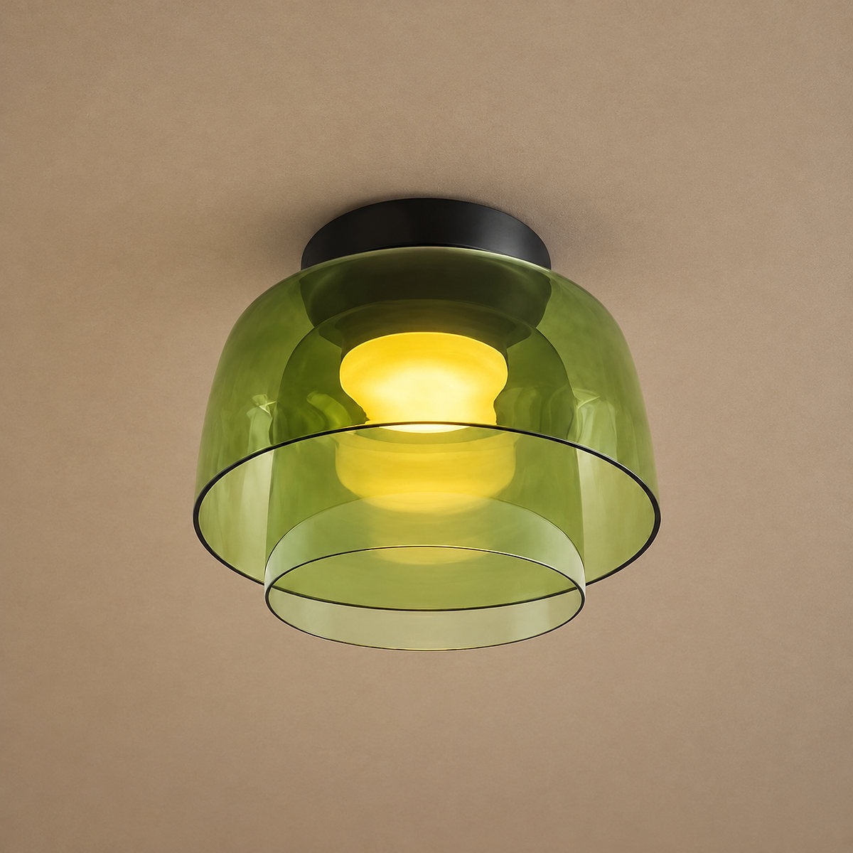 Tricolordeer Layered Tinted Glass Disc Ceiling Light