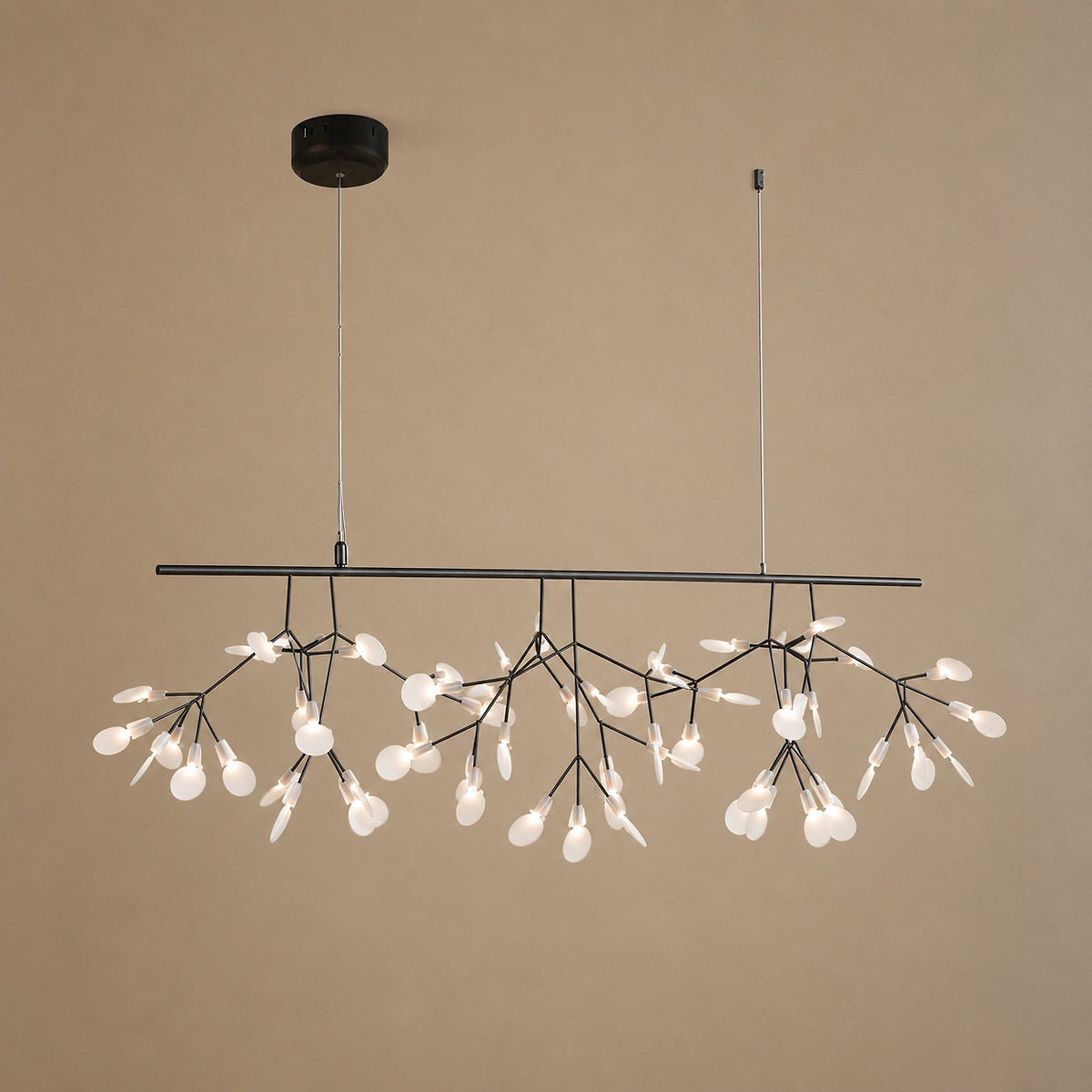 Firefly-Glow Black LED Branch Chandelier