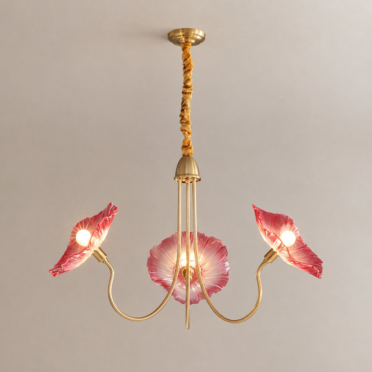 Tricolordeer Frosted Glass Gold Chandelier
