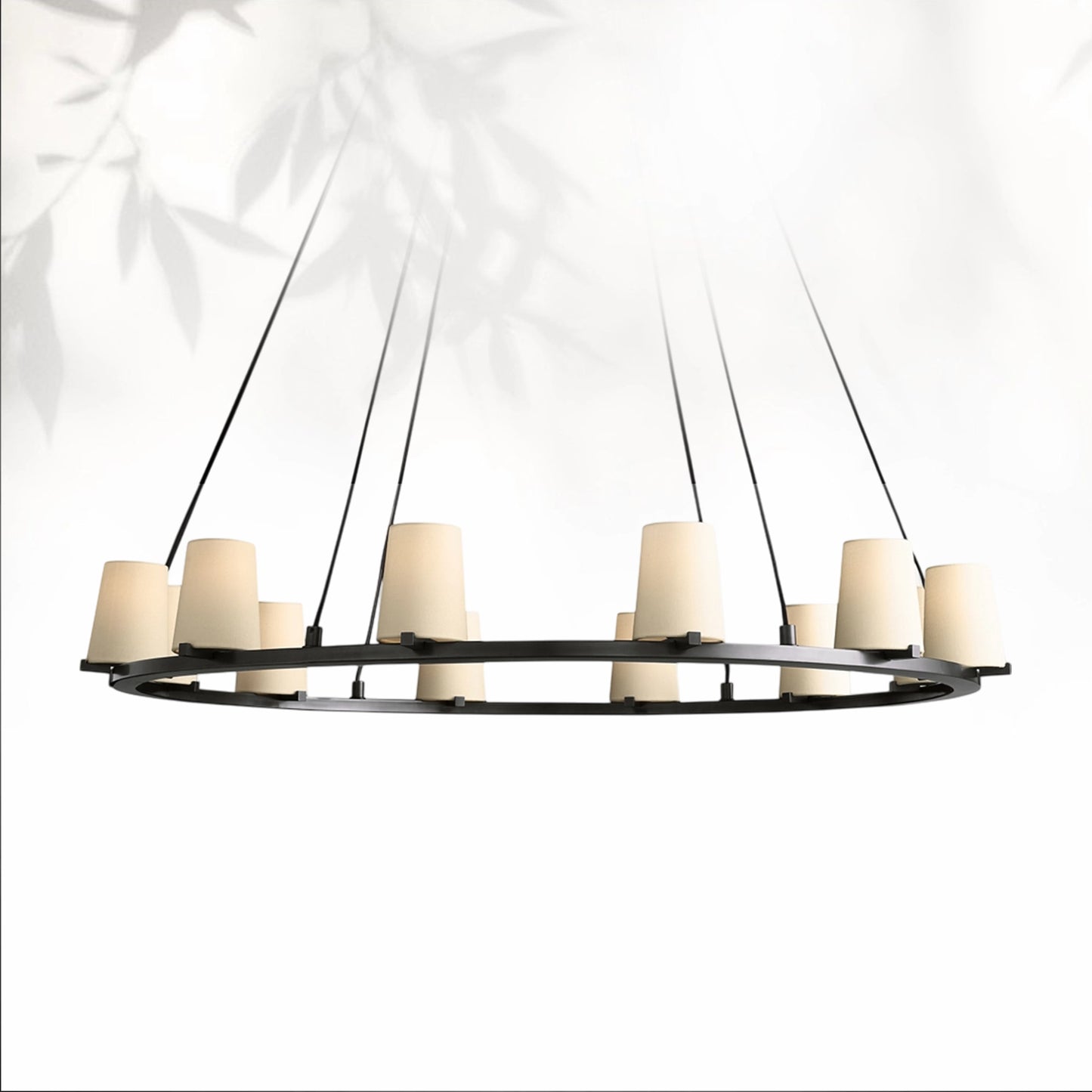 Paricia Fabric Shade Round Chandelier 36" 48" 60″