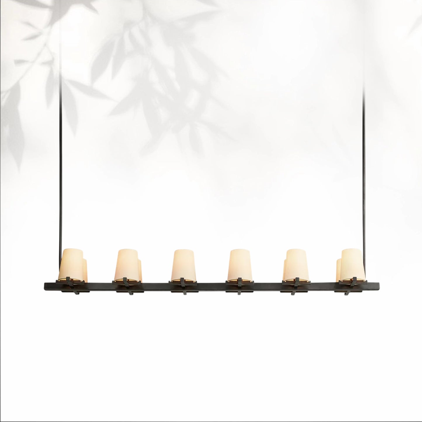 Paricia Fabric Shade Linear Chandelier 49" 60”