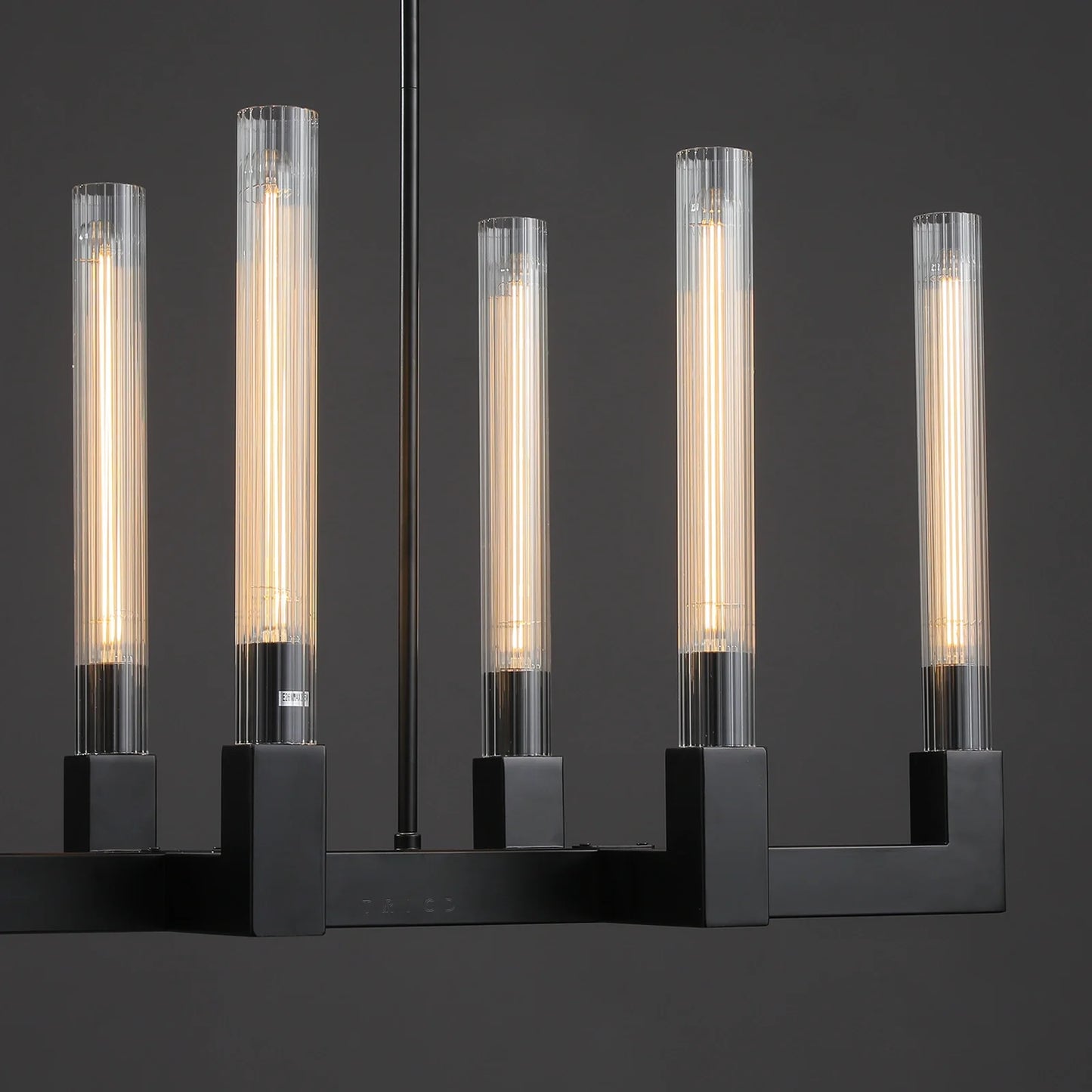 Cannel Glass Linear Chandelier 55"67"