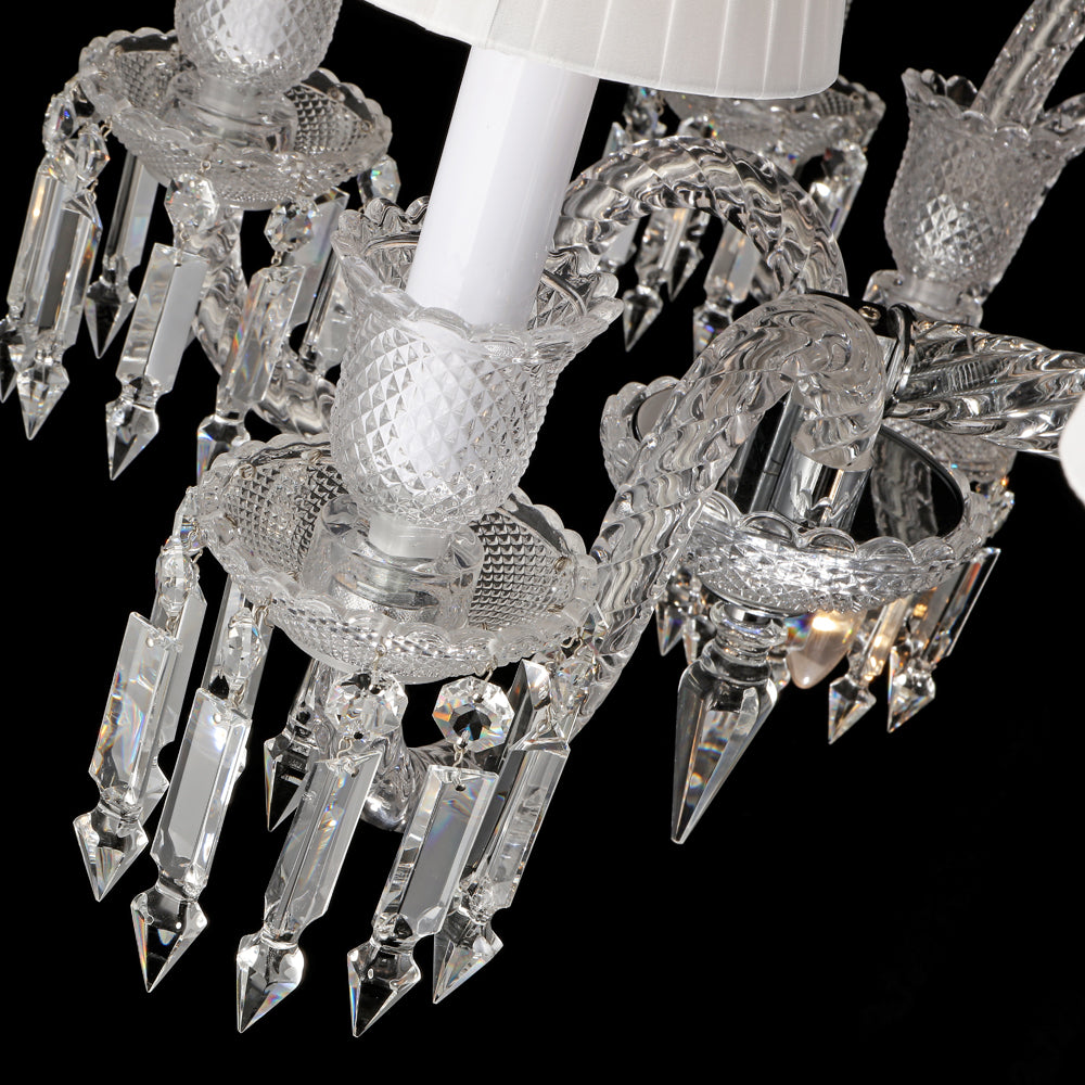 24 Lights Crystal Chandelier with Lampshades