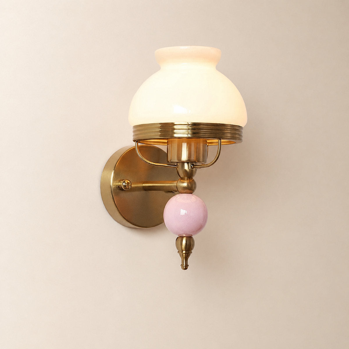 Loa Glass Wall Lamp, 5.5-Inch x H 9.6-Inch, Pink for Living Room & Dining Room