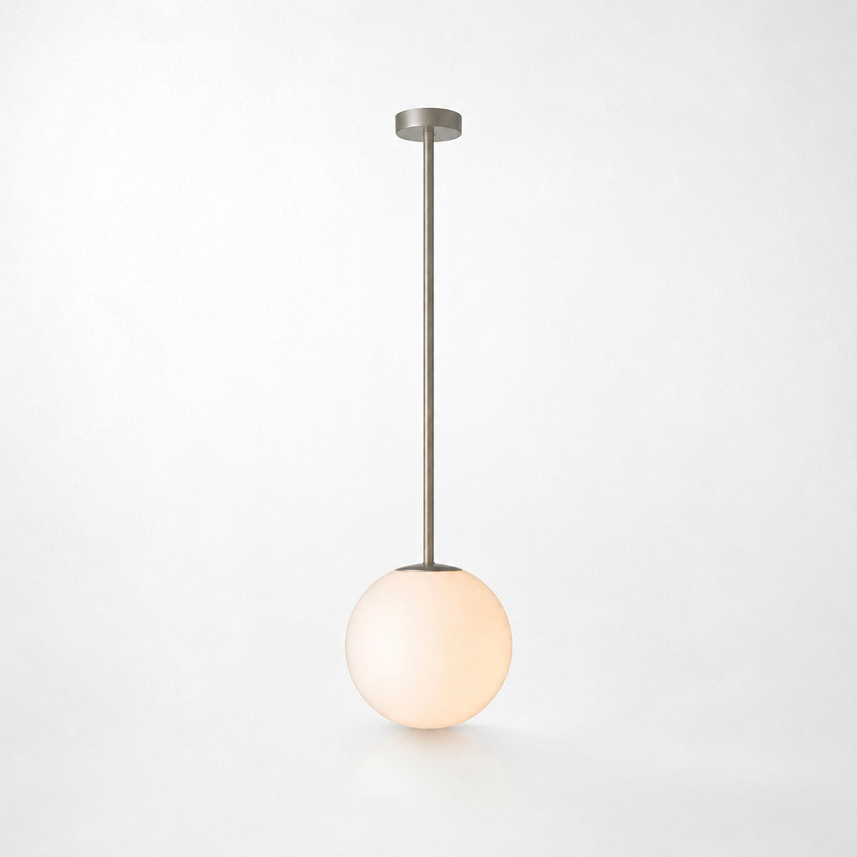 Sculptural Multi-Head Nickel and Glass Chandelier