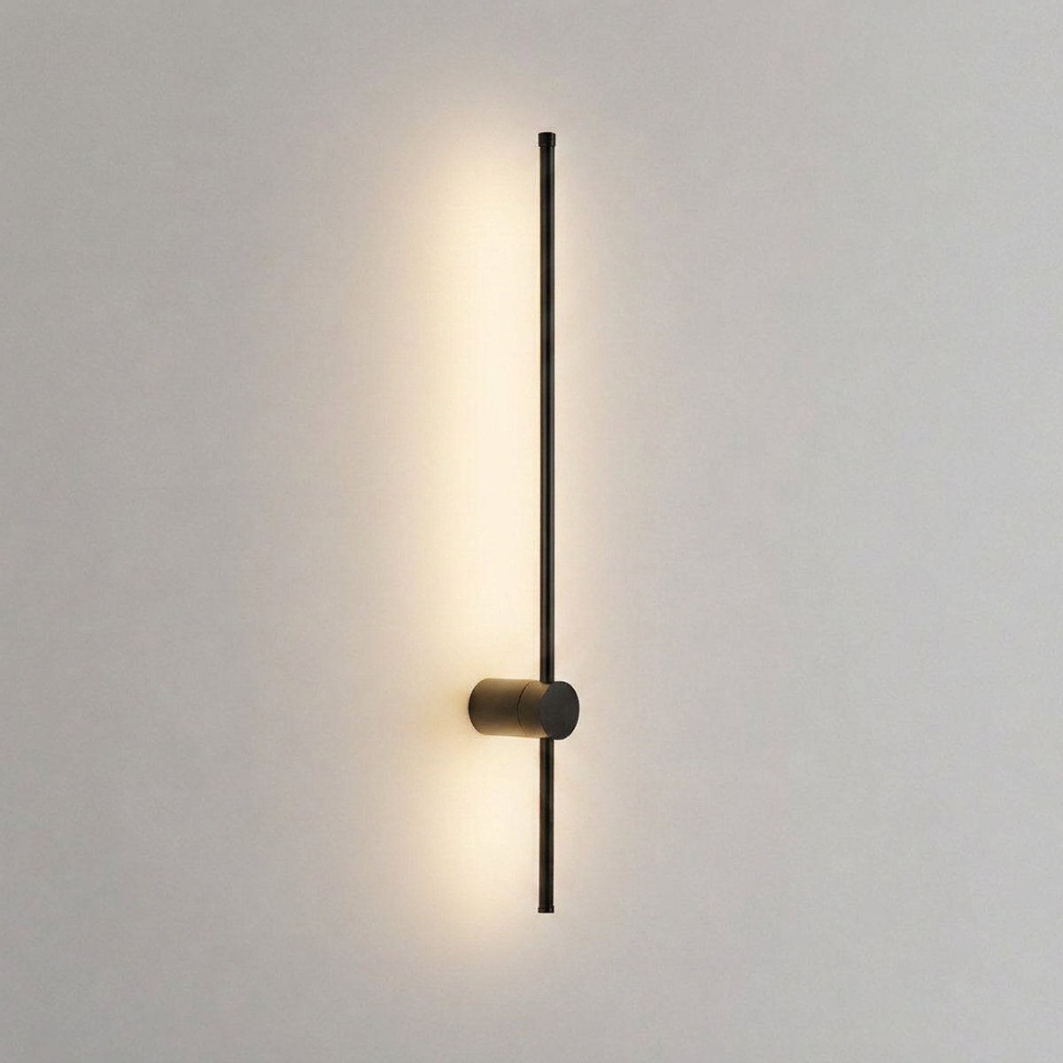 Linear LED Rechargeable Wall Lamp, 2.3-Inch x H 23.6~47.2-Inch, Black, Three-Color Light & USB Charging for Bedroom & Living Room