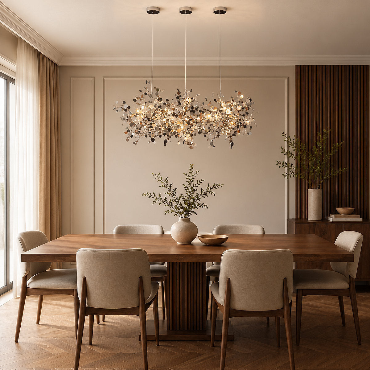 Tricolordeer Polished Disc Stainless Steel Pendant Lamp