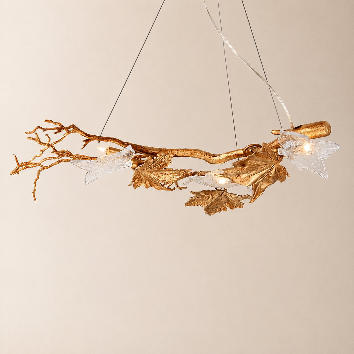 Tricolordeer Brass Maple Leaf Pendant Light