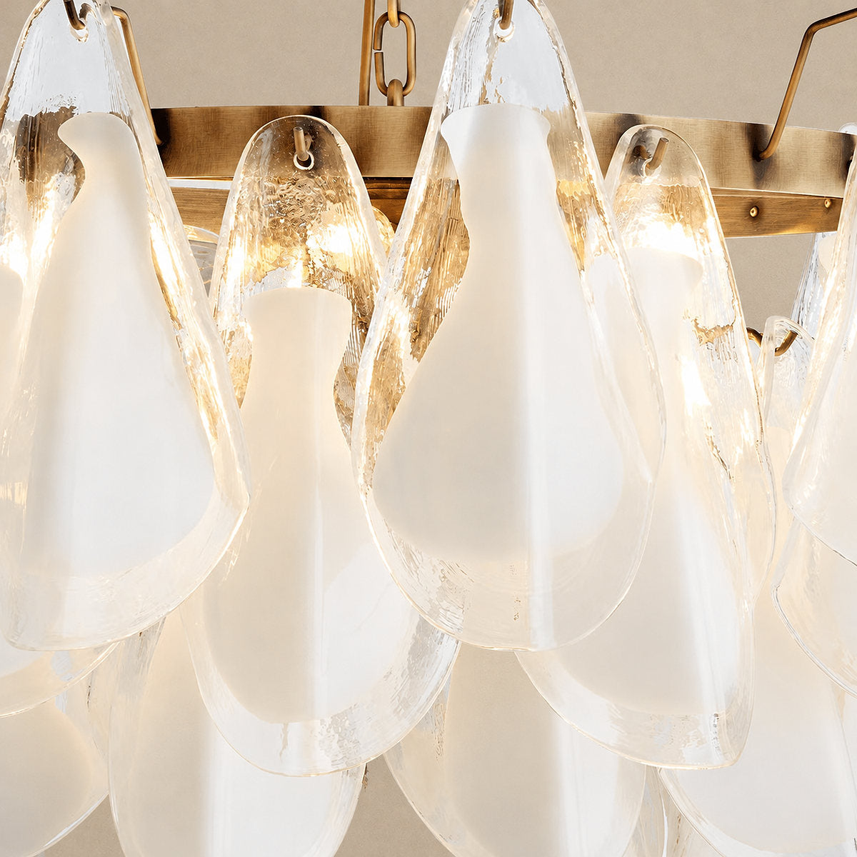 Tricolordeer Round White Glass Chandelier