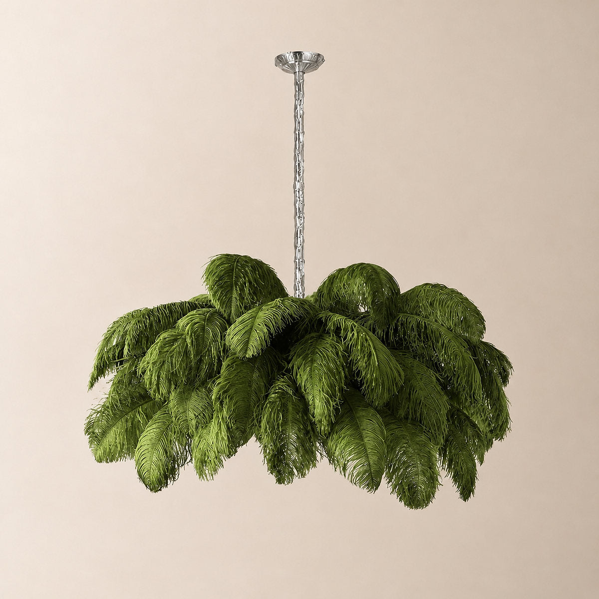 Tricolordeer Layered Plume Brass Chandelier