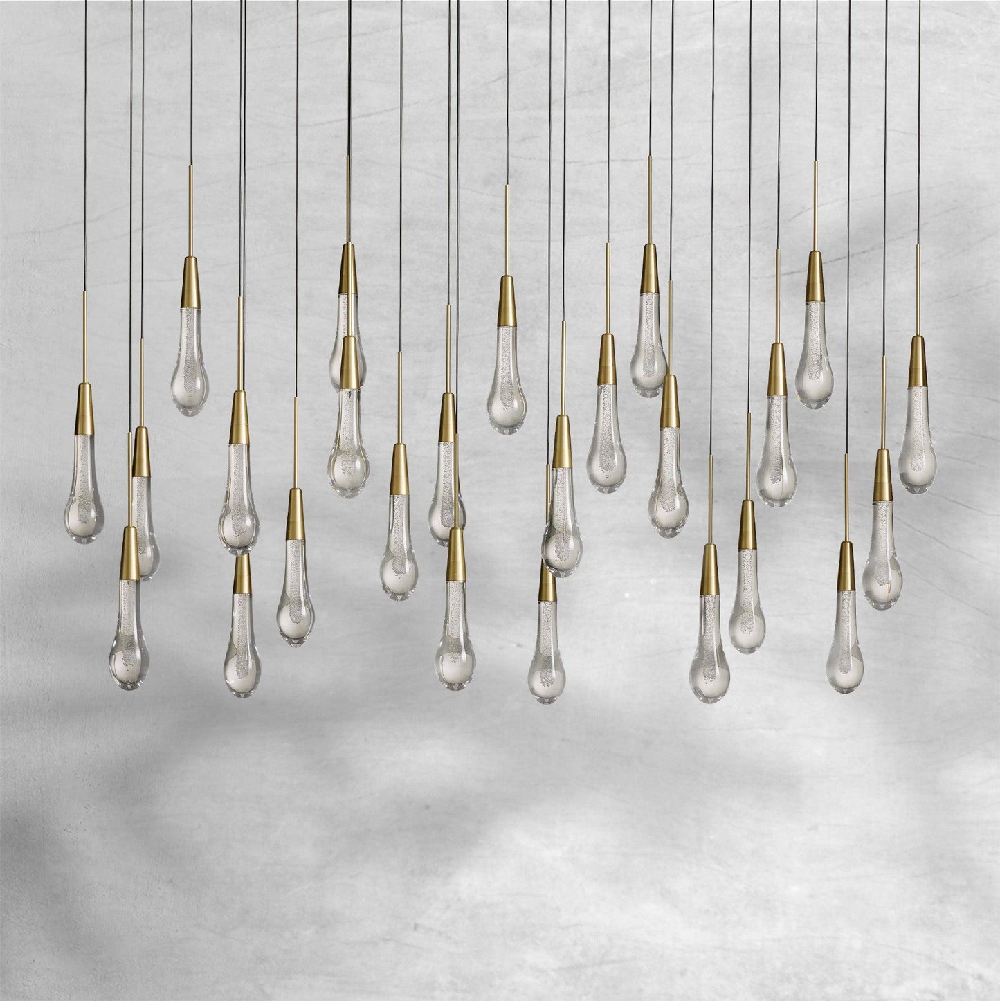 Raindrop Soltaire Linear Chandelier