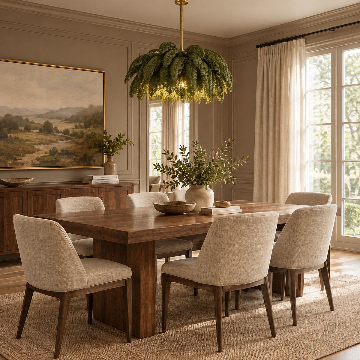 Tricolordeer Layered Plume Brass Chandelier